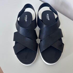 Dr. Scholl's Black Sandals with Elastic Straps